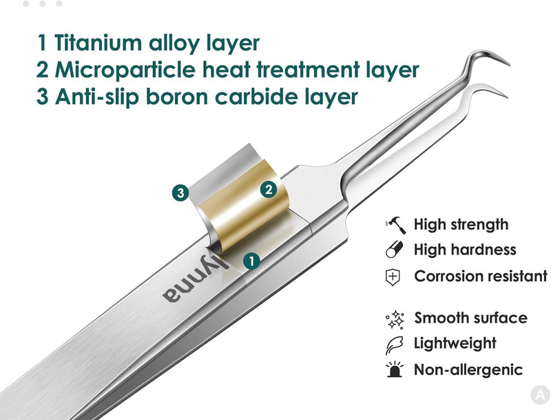 Stainless Steel Tweezers Curved Extraction Tweezers Made of Silver Stainless Steel for Removing Acne, Skin impurities, blackheads (Comedones), Whiteheads and pimples