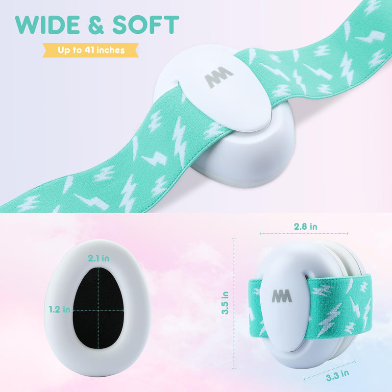 [Australia] - Mumba Baby Ear Protection Noise Cancelling Headphones for Baby Ages 3 to 24 Months Lightning Green 