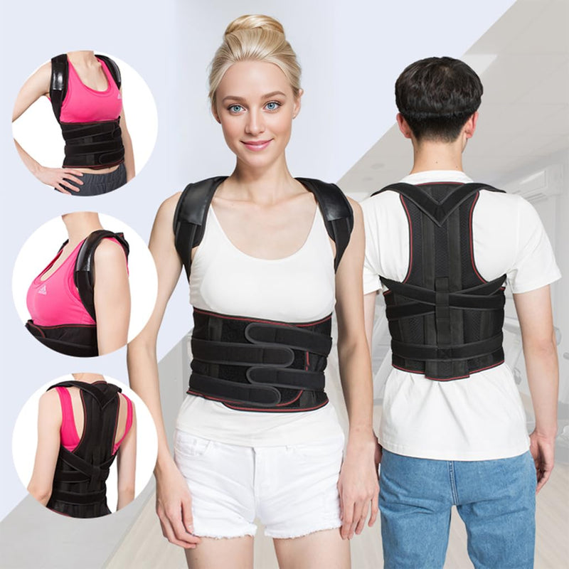 Posture Corrector for Men and Women,Back Brace and Neck Stretcher for Scoliosis and Poor Posture in Teens,Breathable Mesh Back Support Belt,Back Straightener(Medium) Medium