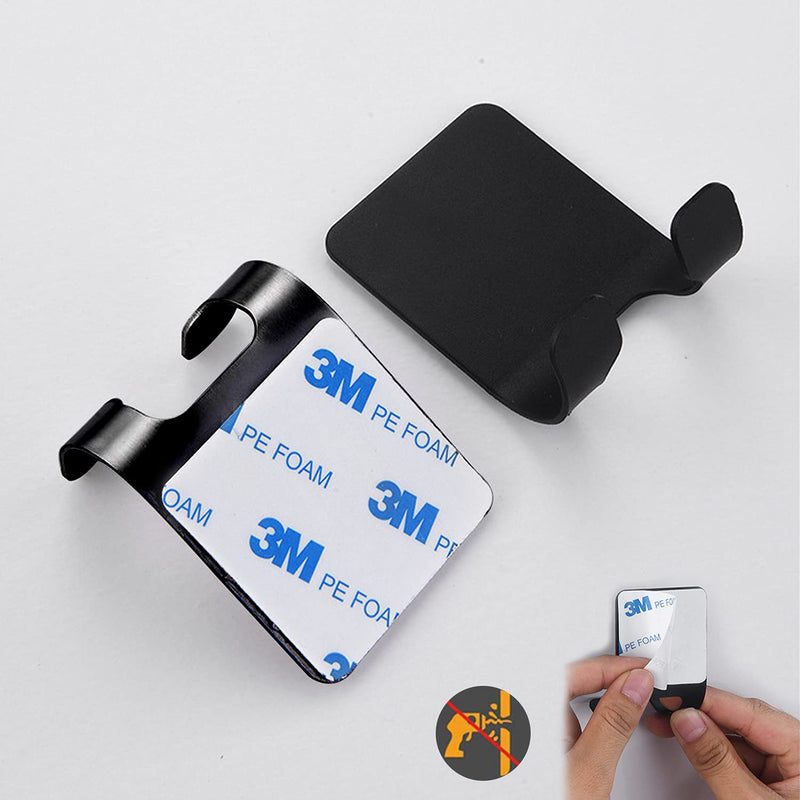 [Australia] - Pack of 2 Razor Holder Hooks, VOSSOT Wall Mounted Self-Adhesive No Drilling Shower Hooks, Black Stainless Steel Multi-Purpose Hooks, Wet Razor Holder Set for Home, Kitchen, Bathroom, Office 