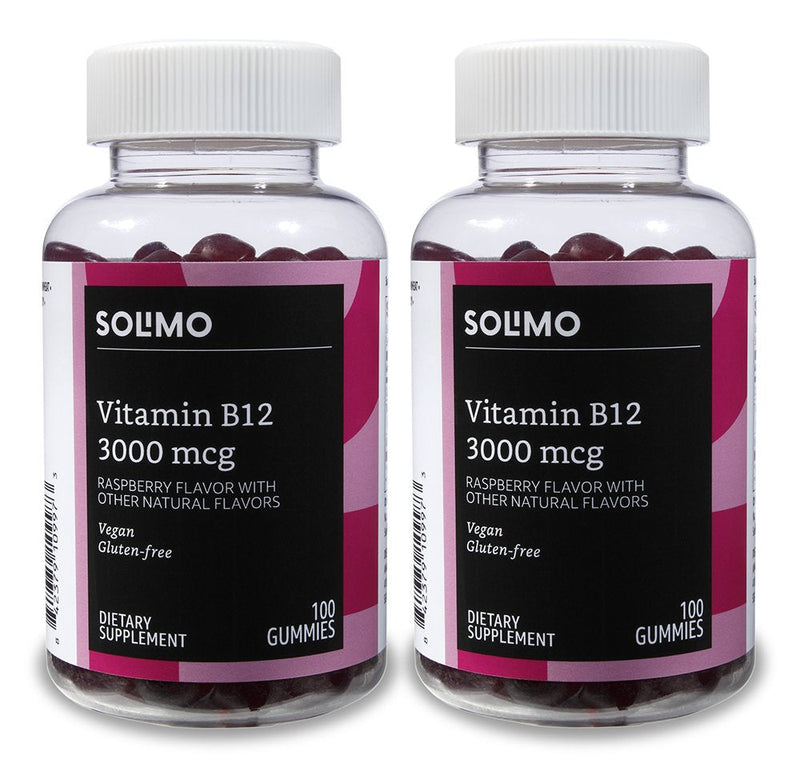 Amazon Basics Vitamin B12 3000 mcg Gummies (2 Packs of 100) and Vitamin C 250 mg Gummy (150 Gummies)