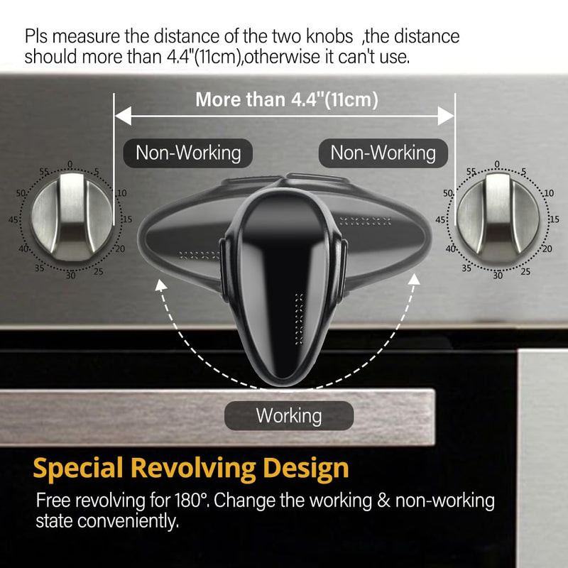 EUDEMON 1 PackChildproof Oven Door Lock, Oven Front Lock Easy to Install & Heat-Resistant Material no Tools Need or Drill (Black)(NOT SUIT for ALL OVENS,ONLY for Flat Surface) Black