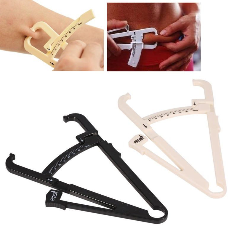 [Australia] - Dioche Body Fat Caliper, Handheld Body Fat Measurement Device, 2 Colors Body Fat Loss Skinfold Calipers Accurate Measuring Body Fat for Men and Women (White) 