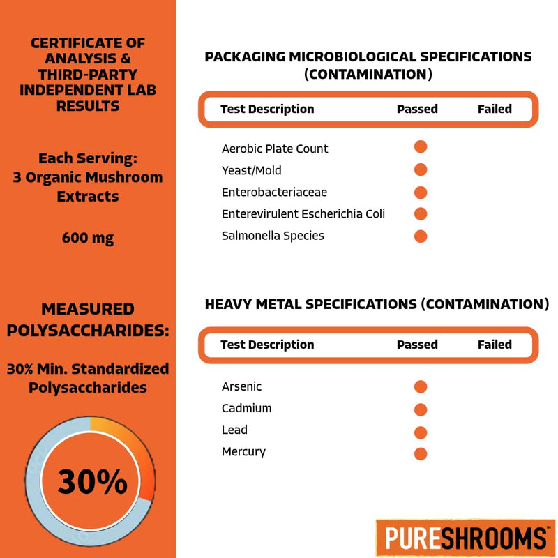 [Australia] - PureShrooms Instant Mushroom Espresso Blend - Organic Adaptogenic Coffee with Lion's Mane, Reishi, Cordyceps - Arabica & Robusta Blend, 70g - Mental Clarity & Physical Boost, 35 Servings 