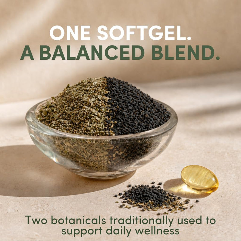 2in1 Oregano & Black Seed Oil Softgels – 108mg Carvacrol & 375 mg Thymoquinone – Organic, Vegan, Non-GMO – Wellness Support – 60 Capsules