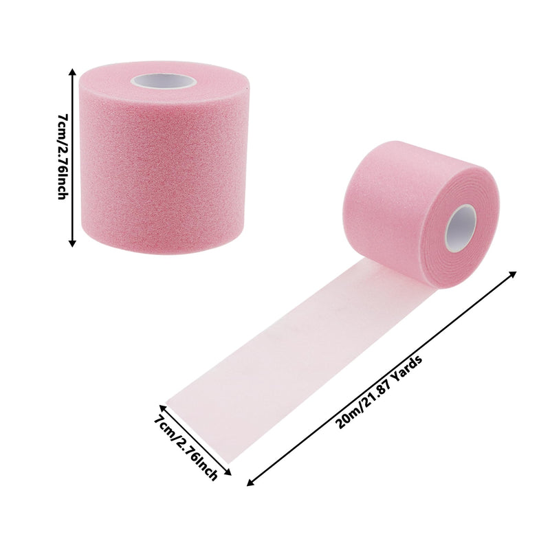 Pre Wrap Tape,TTZEZE Athletic Foam Underwrap,Soft Prewrap Headbands,Smooth Sports Wrap Roll,Pre Wrap Bandage Sport Tape for Ankles Wrists Hands Elbows 2.76 Inch x 30 Yards Light Pink 4-Rolls