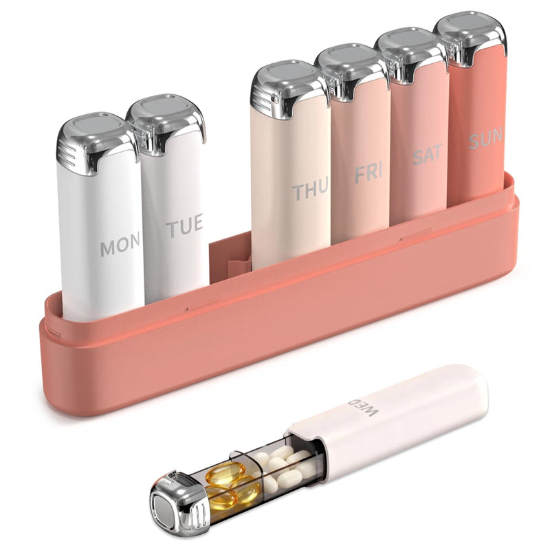 Weekly Pill Organizer 3 Times A Day, 7 Day Travel Pill Box, Pink | Pill Organizer 3X a Day for Women, Compact And Portable, Detachable Daily Compartments For Vitamins And Supplements