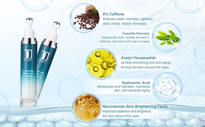 [Australia] - Caffeine Eye Cream for Dark Circles: Under Eye Cream Morning Skincare - Daily Eye Serum for Eyelids Puffiness Blue 