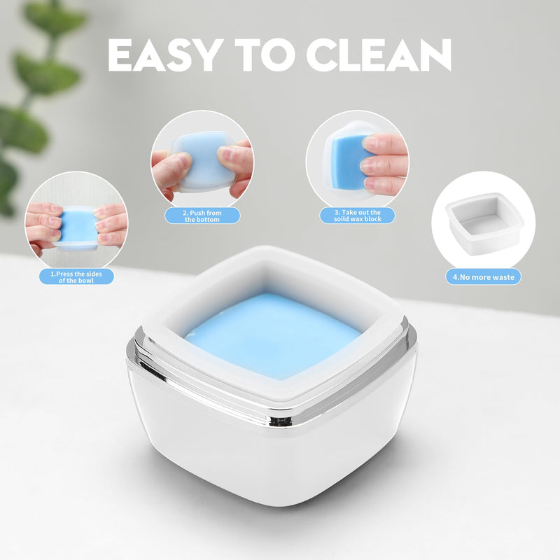 Nose Wax Kit - Portable Wax Warmer for Hair Removal with 100g Bens, 10 Applicators, 30 Nose Hair Sticks 1 Silicone Pots, Melt Warmer Waxing Kit for Women and Men - White