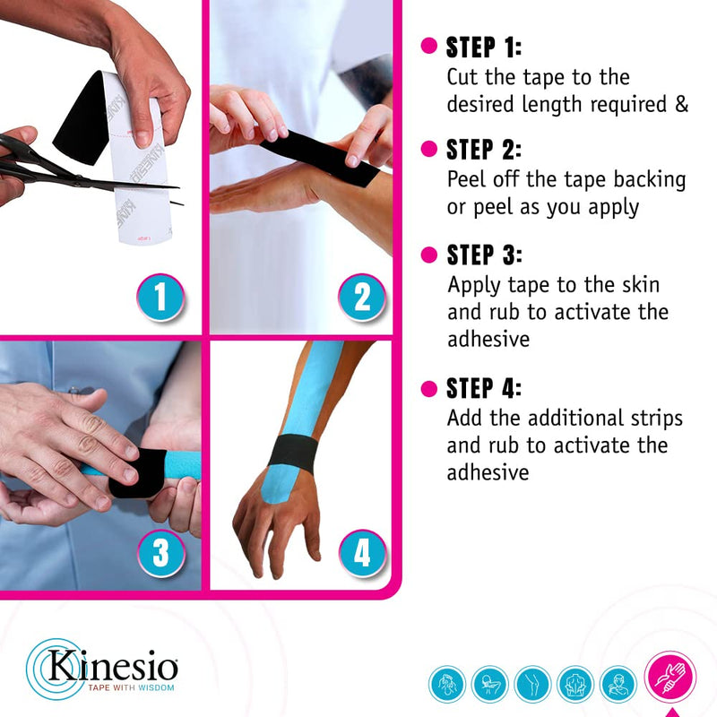 [Australia] - Kinesio Tape - Pre-Cut Wrist Support - Optimized Athletic Tape Strips 