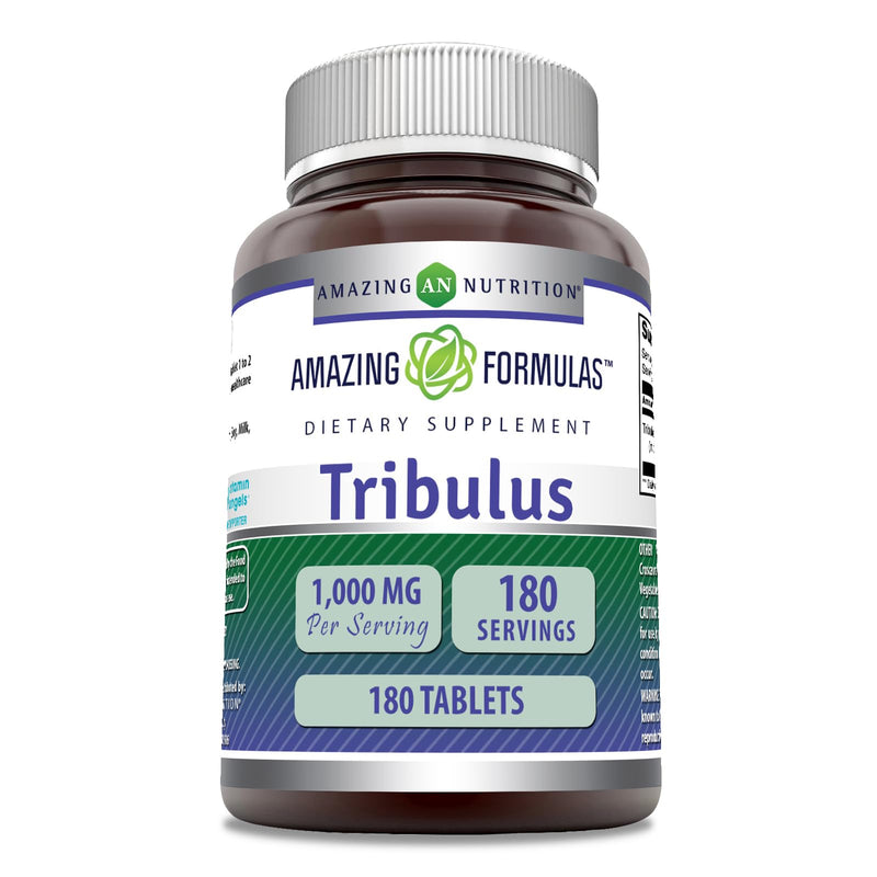 [Australia] - Amazing Formulas Tribulus Extract Supplement | 1000 Mg Per Serving | 180 Tablets | Non-GMO | Gluten Free | Made in USA Unflavored 