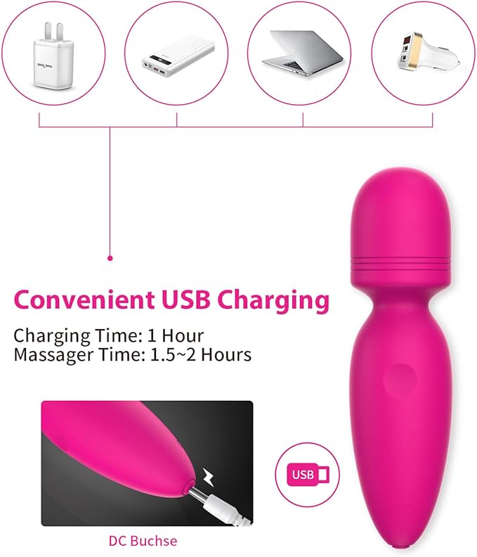 Mini Massager Tools,Gifts for Women Small Cordless Handheld Massager with 10 Vibration Modes, Personal Handheld Massager for Neck Shoulder Back BodyÔºàRose RedÔºâ