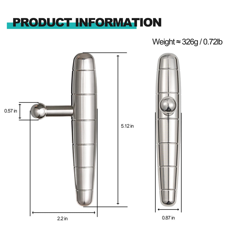 [Australia] - 2 in 1 Trigger Points Massage Tool Stainless Steel T-Bar Deep Tissue Massage Tool for Pain Relief Full-Body Fascial Relaxation – Ideal for Shoulders, Neck, Legs, and Arms – Perfect for Sports Therapy Medium size 