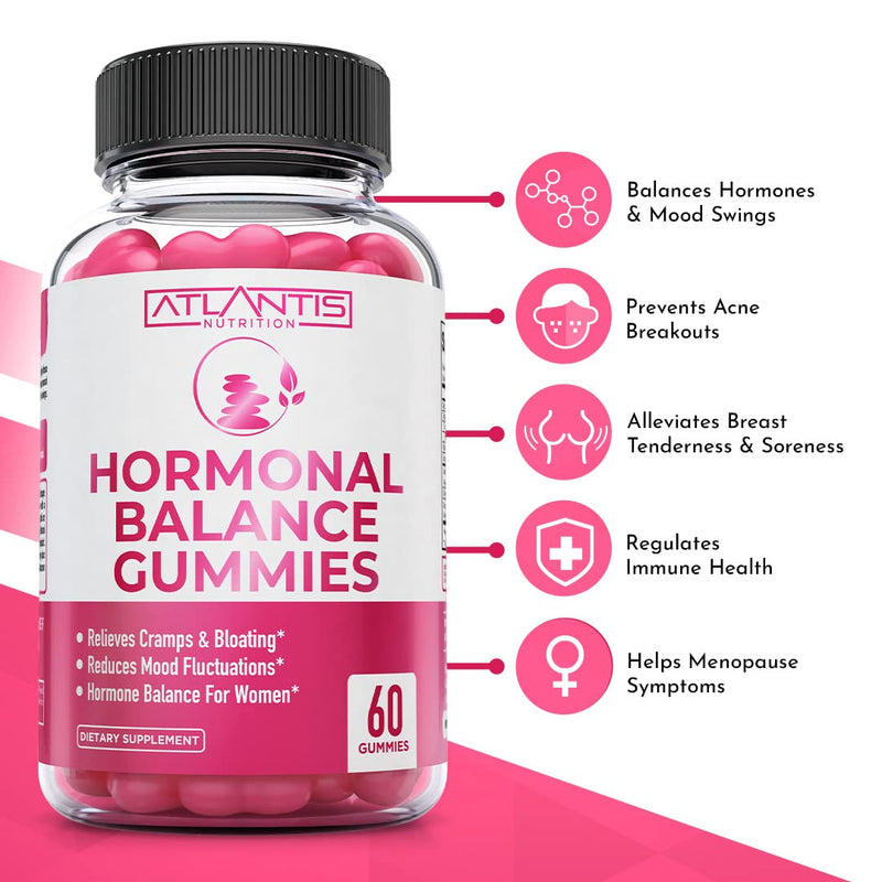 Atlantis Nutrition 60 Hormonal Balance for Women Gummies + 8-in-1 Immune Support 60 Gummies