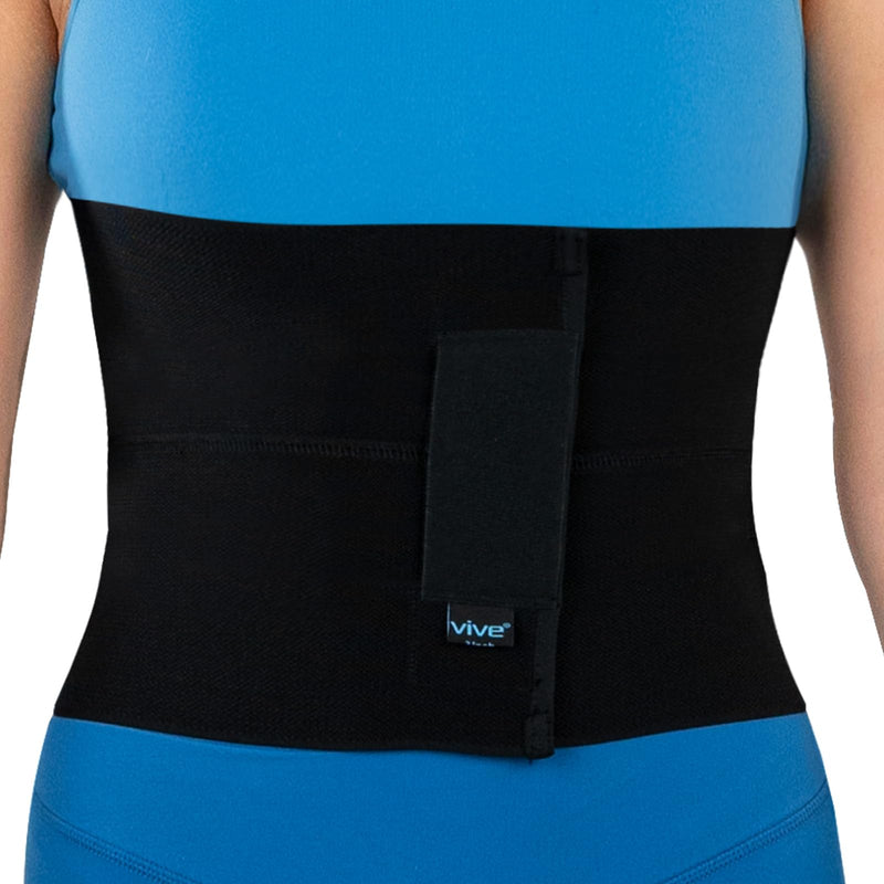 Vive Abdominal Binder Post Surgery (2 Panel) - Postpartum Belly Band - C-Section, Hysterectomy, Hernia Belt for Women, Men Black 82” - 100” Abdomen Circumference 2 Panel