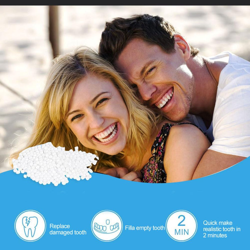 [Australia] - Artificial dentures, 100G temporary tooth repair beads, instant veneers dentures, temporary dentures set, temporary tooth repair, for missing tooth fractures, gum filling material 