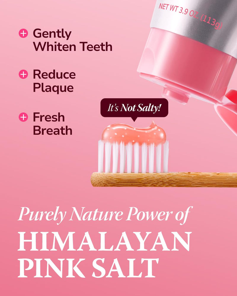[Australia] - HIMALAYA PINKSALT Natural Whitening Toothpaste - Fluoride Free, Natural Toothpaste for Teeth Whitening, Gum Health Care, Plaque Remover - Spearmint Flavor, 3.9 oz (4 Packs) 3.9 Ounce (Pack of 4) 