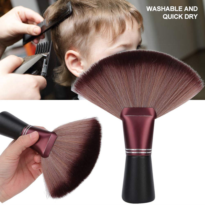 [Australia] - Fan Shape Hairdresser Neck Brush, Neck Duster Brush Soft Barber Hair Cutting Brush Hair Sweep Brush, Hair Clippings Remove Brush Flat Base[#1] 
