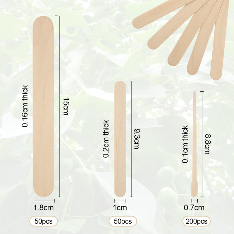 [Australia] - Pack of 300 wooden spatulas for hair removal, 3 sizes mouth depressors wood, wooden spatula waxing applicator, wooden mouth depressors wooden sticks for crafts, spatulas wood for ice cream sticks, crafts 