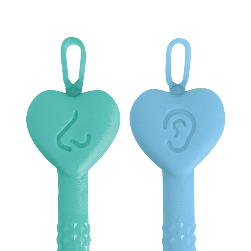 [Australia] - Dr. Talbot's Safe Ear Wax Removal Tool and Nose Cleaner for Baby with Travel Case, 2-Pack, Boy Blue and Green 