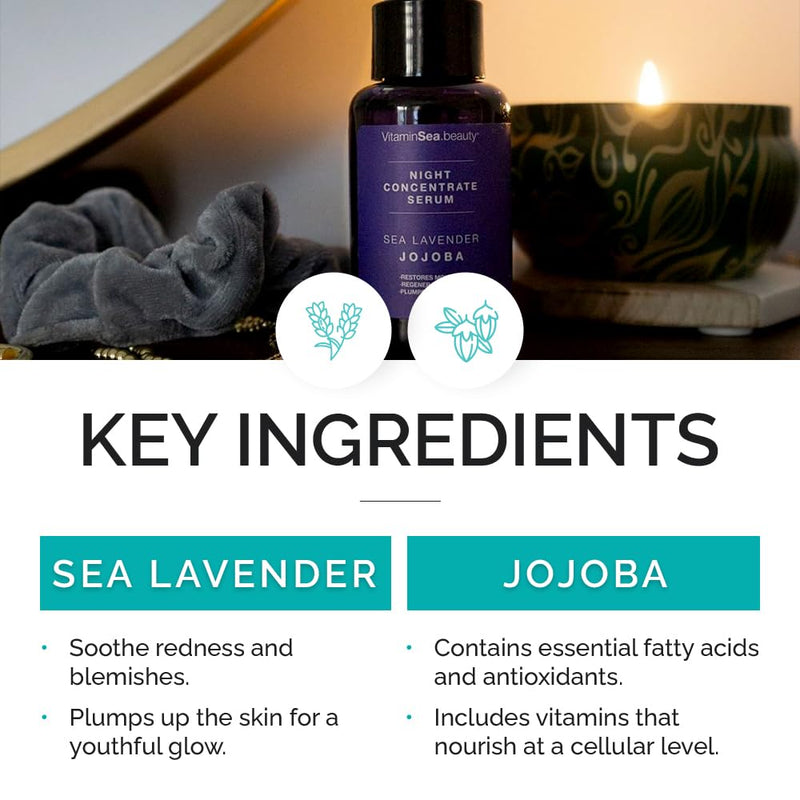 Night Concentrate Serum with Sea Lavender and Jojoba by Vitamins and Sea beauty