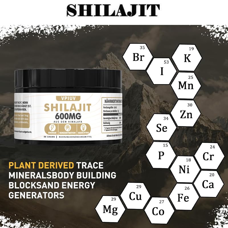 [Australia] - Himalaya Shilajit Original - Organic Shilajit resin from the Himalayas, rich in over 85 trace elements & fulvic acid, 600 mg for concentration, energy & immunity, 50 grams 