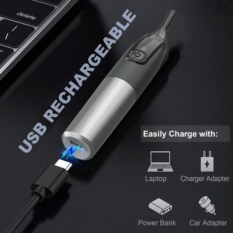 Electric Eyebrow Trimmer for Women, Nose Hair Painless Razor Removal for Men, Mini Epilator for Bikini, Remover for Face, Eye Brow, Nose Hair, Ear Hair, Chin, Peach Fuzz, Lips, Arms, Body (Black)