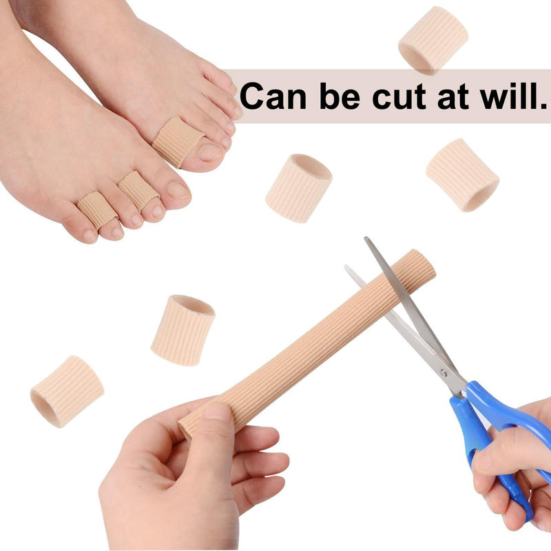 [Australia] - Toe protection, pack of 4 cuttable silicone toe protection toe cushion tube tube bandage soft gel finger protection toe caps for corns remover, callus cushion, calluses (for medium toes - 15 cm) A 