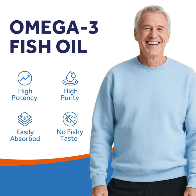 Doctor's Recipes Omega-3 Fish Oil with Vitamin D3 K2, 1100 mg Omega-3 Fatty Acids, D3 5000 iu & K2 100 mcg, for Healthy Heart Brain Eye Support, for Women and Men 60 Softgels