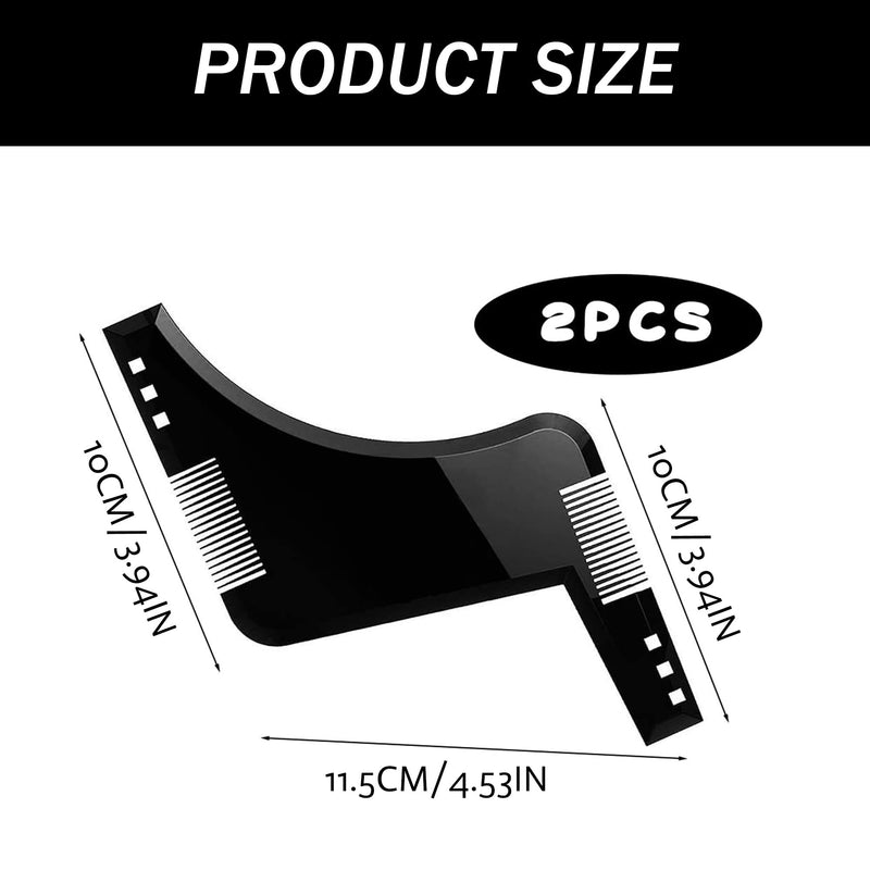 [Australia] - Pack of 2 beard stencils, beard stencils for men, black beard stencils, beard stencils, beard stencils, beard shapes, beard stencils for men, for goatee sideburns neck for beard contour 