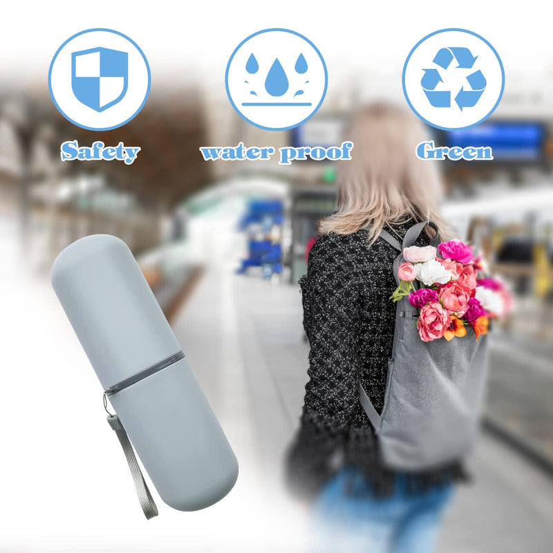 [Australia] - HEIPINIUYE Light Blue Travel Toothbrush Holder, Toothbrush and Toothpaste Travel Case Portable Toothbrush Holder with Cover for Traveling Bathroom Business Camping School 