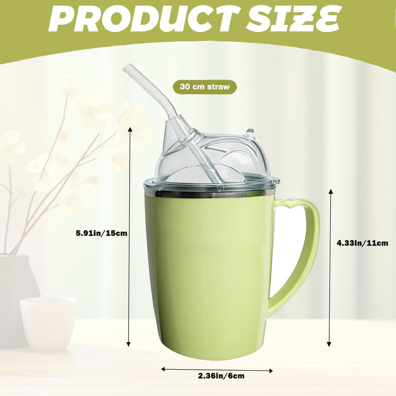 350ml Spill Proof Adult Sippy Cup with 30cm Straw and Lid, 3-in-1 Elderly Spill Proof Cups, Anti Choke Safe Beakers for Elderly,Suitable for The Elderlys and People with Limited Mobility