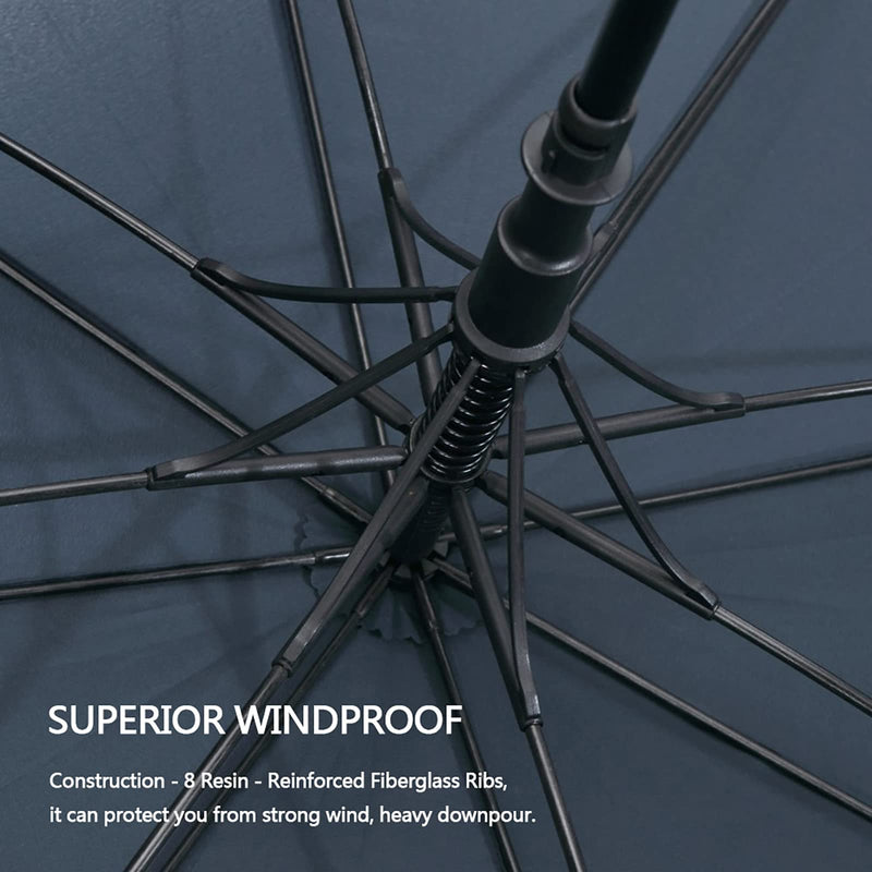 G4Free UPF 50+ UV Protection Sun Umbrella Double Layer and 54 Inch Automatic Open Golf Umbrella Navy Blue Bundle