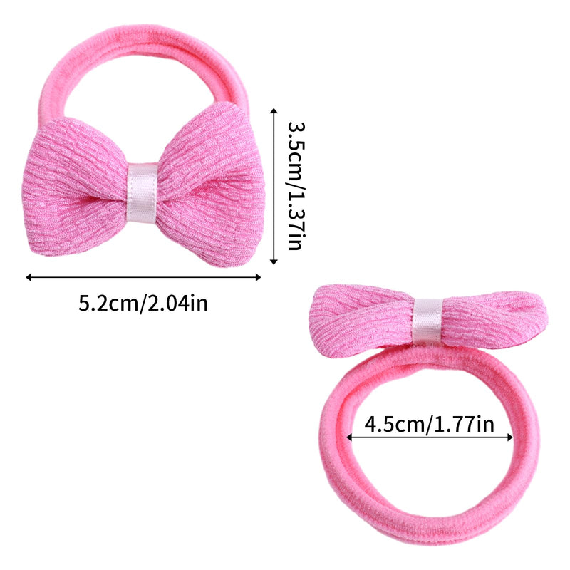 [Australia] - 24 Pcs Toddle Hair Ties for Girls Baby hair tie Cute Flower Elastic Toddler Hair Ties Candy Bow Seamless Ponytail Holders Scrunchies Little girls Hair Accessories for Thick Hair 