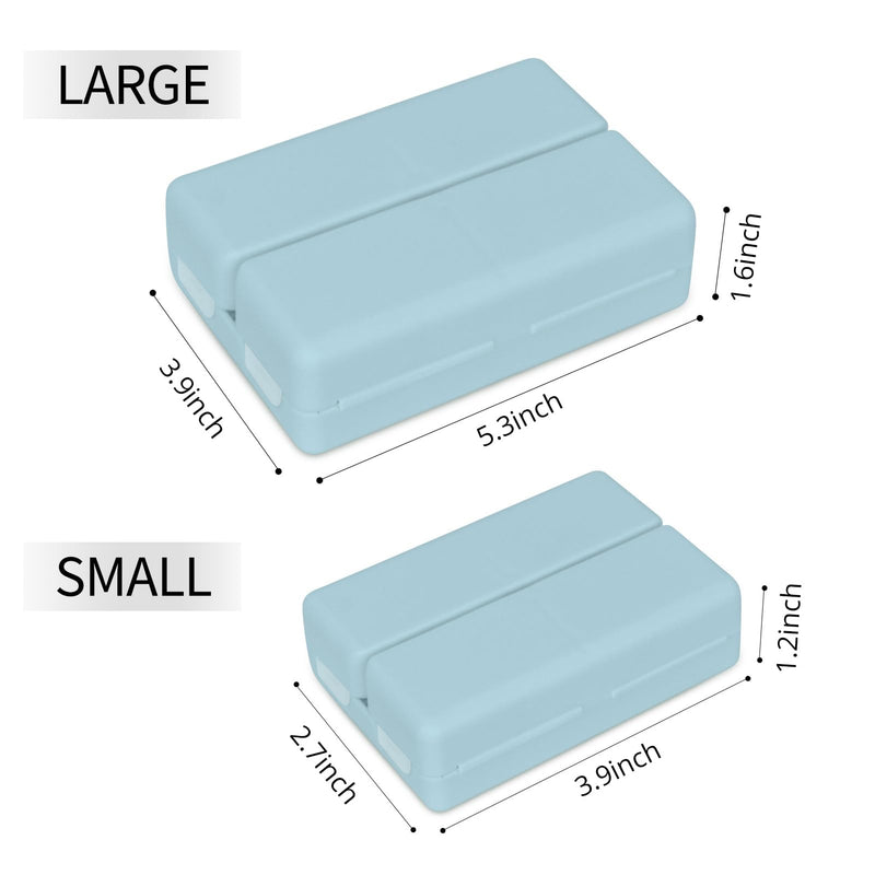FYY Travel Pill Organizer, Pill Box Medicine Case-2pcs Navy | Easy to Use, Privacy Protection,Magnetic Foldable Pill Case for Purse or Pocket to Hold Vitamins,Supplements,Medication,2 Pcs Large (1 Piece), Small (1 Piece)