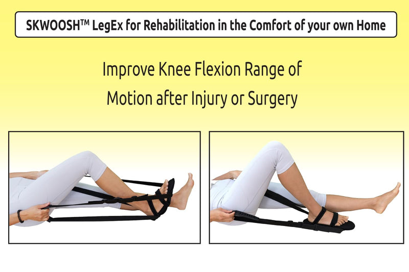 Skwoosh LegEx for knee replacement surgery rehabilitation recovery and mobility, exercise aid for strength and flexibility (Large) Large