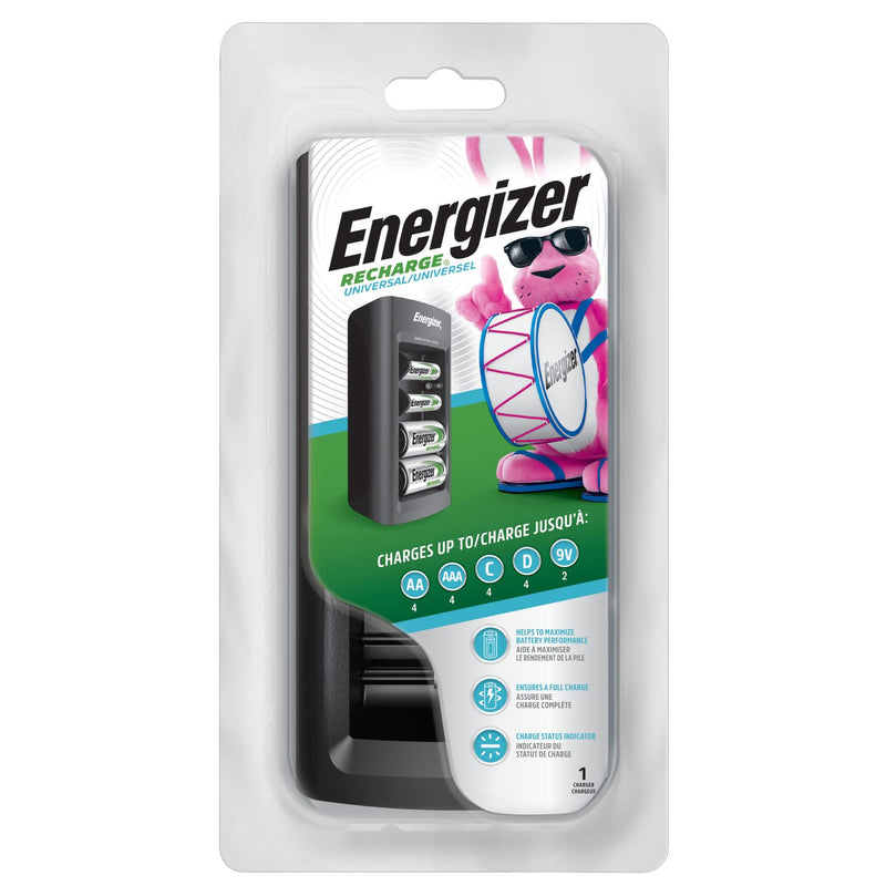 Energizer Rechargeable Battery Charger for C Cell, D Cell, AA, AAA, and 9V Rechargeable Batteries 1 COUNT