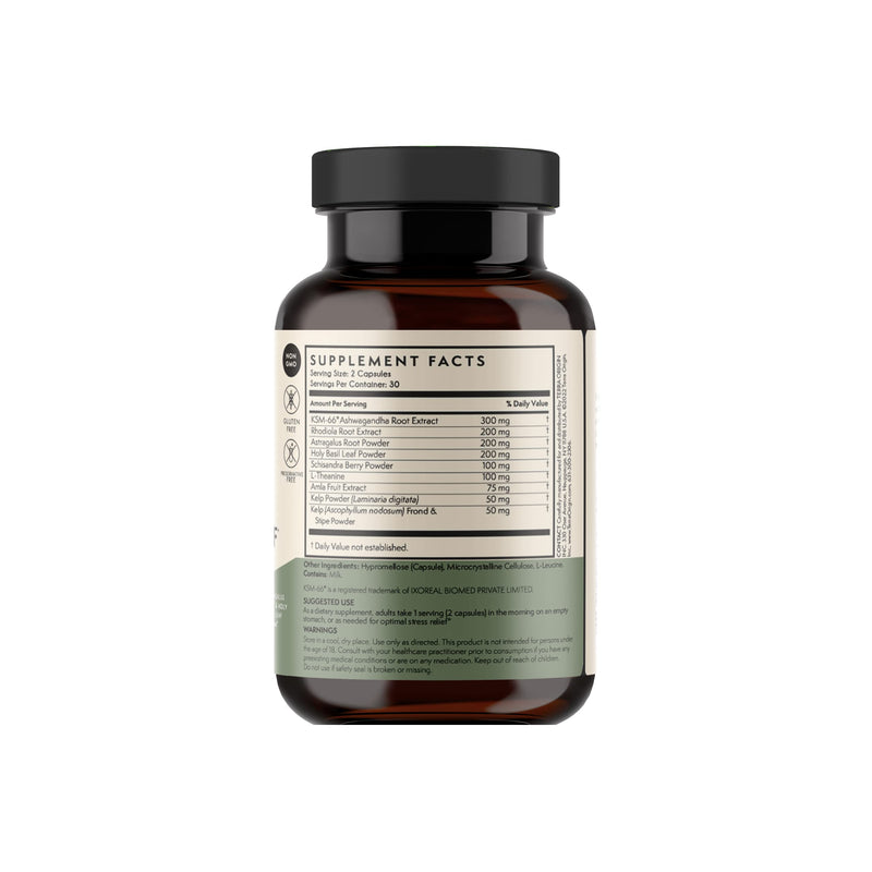 [Australia] - TERRA ORIGIN Healthy Stress Relief Capsules | 60 Capsules | Rhodiola Extract, Astragalus Root, Holy Basil and KSM-66 Organic Ashwagandha 