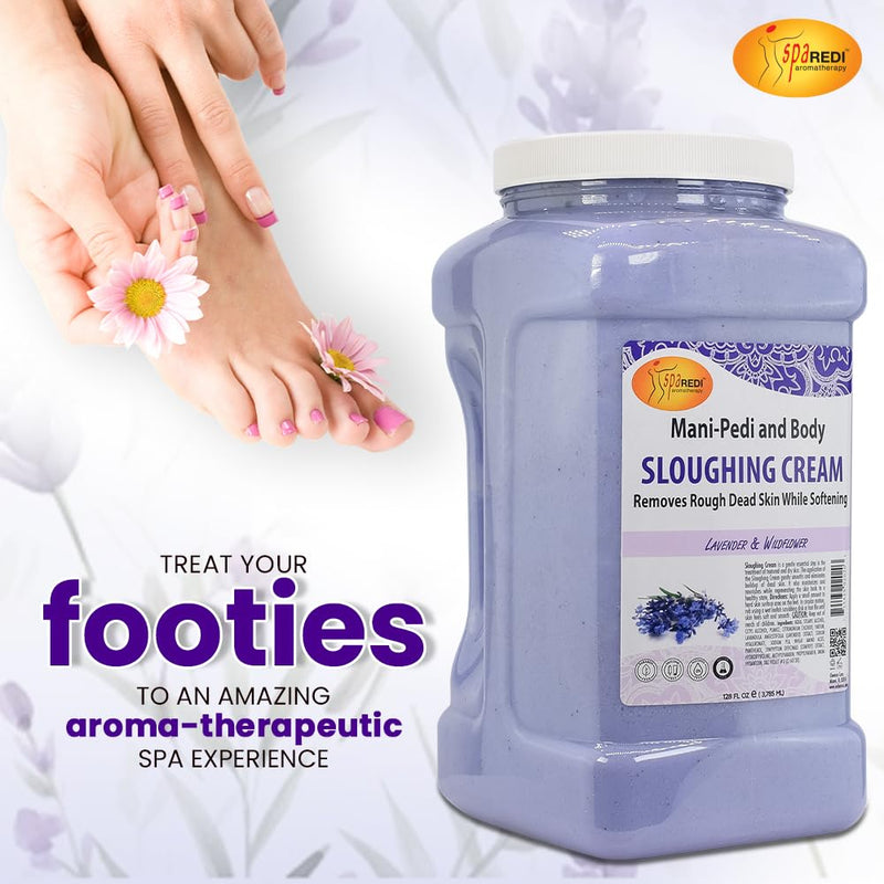 [Australia] - SPA REDI - Foot Cream, Sloughing Lotion, Lavender and Wildflower 128 Oz - Pedicure Massage Foot Care for Dry Cracked Feet, Scrub Gently, Exfoliating 128 Fl Oz (Pack of 1) 