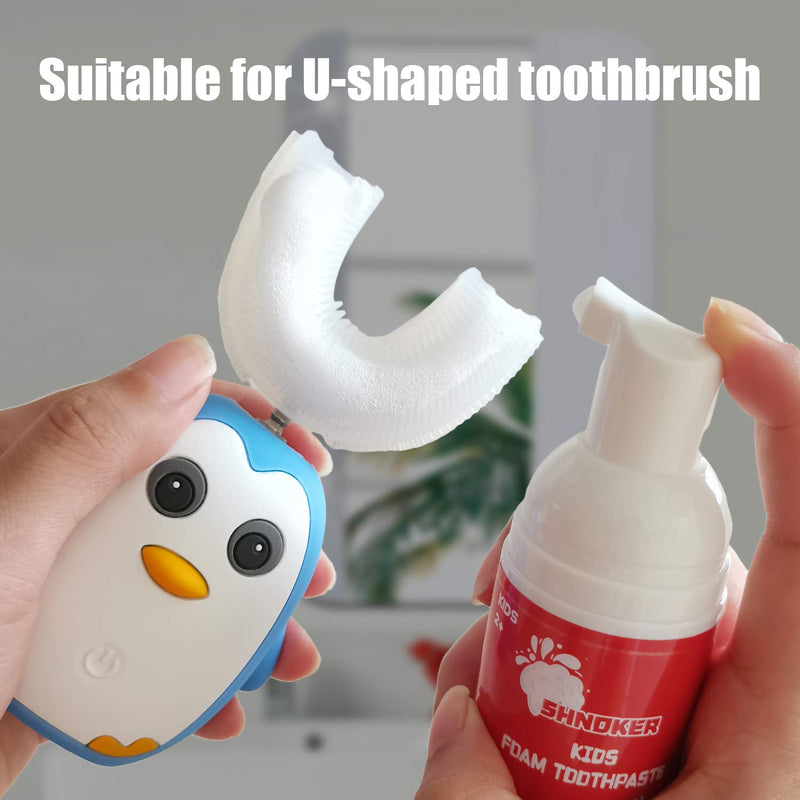 [Australia] - Kids Foam Toothpaste with Strawberry Flavor, Fluoride Free Natural Formula, Foam Toothpaste for Electric Toothbrush(60ml)(2 Pack) 1 Count (Pack of 2) 