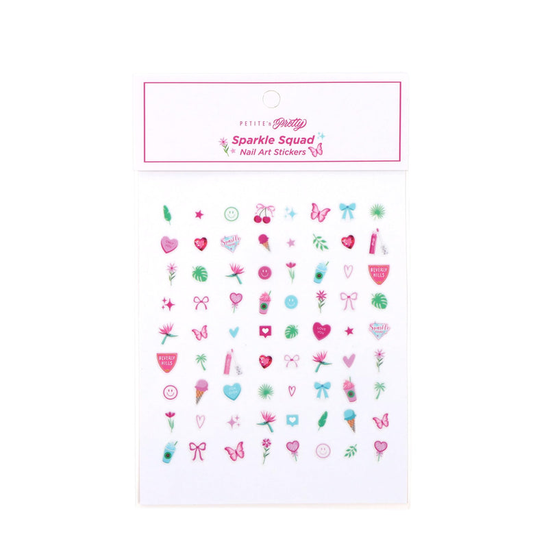[Australia] - Petite N Pretty All in One Makeup Set for Kids, Tweens and Teens – Pink Mesh Bag with Lip Gloss Keychain, Hair Ties, Nail Decals, Headband, Heart Mirror, Nail File, Comb – Perfect Travel Kit & Gift 