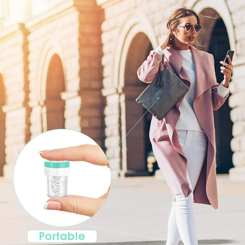 [Australia] - CUHZA Pack of 5 contact lens containers, contact lens cleaning machine, manual contact lens cleaner contact lens container, portable rotation manual contact lens cleaning container 