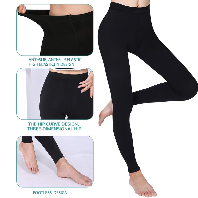 [Australia] - Medical Compression Pantyhose Stockings for Women Men Plus Size Support Hose 20-30mmHg Firm Graduated Tights, Treatment Swelling, Edema Varicose Veins Footless Black Medium (1 Pair) 