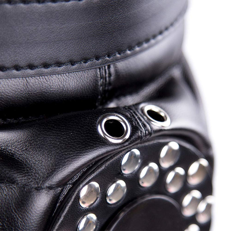 [Australia] - Leather Bondage Mask Hood Black 