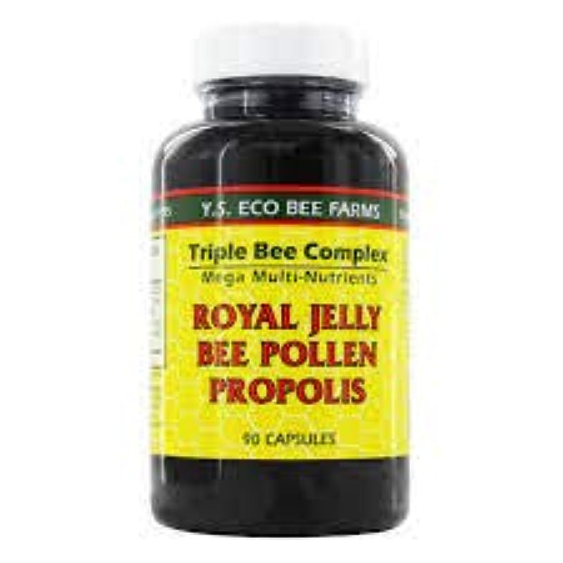 [Australia] - YS Organics Triple Bee Complex, Royal Jelly, Bee Pollen, Propolis -90 Caps -2 Pack 