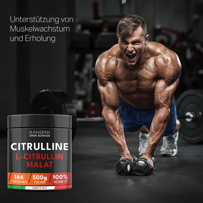 [Australia] - Bandini® L-CITRULLINE MALATE | 2:1 500g powder | Highly dosed with 3g citrulline PER DOSE | Perfect solubility | Pre Workout, Muscle Building | Citrulline from plant fermentation | Vegan, without additives 