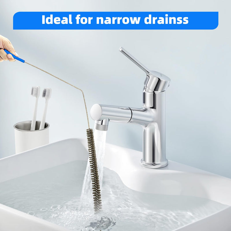 [Australia] - Flexible Cleaning Tool,Bendable Sewer Drain Brush, Long Pipe Cleaner for Home Kitchen Sink, Shower and Tub Hair Clogs 