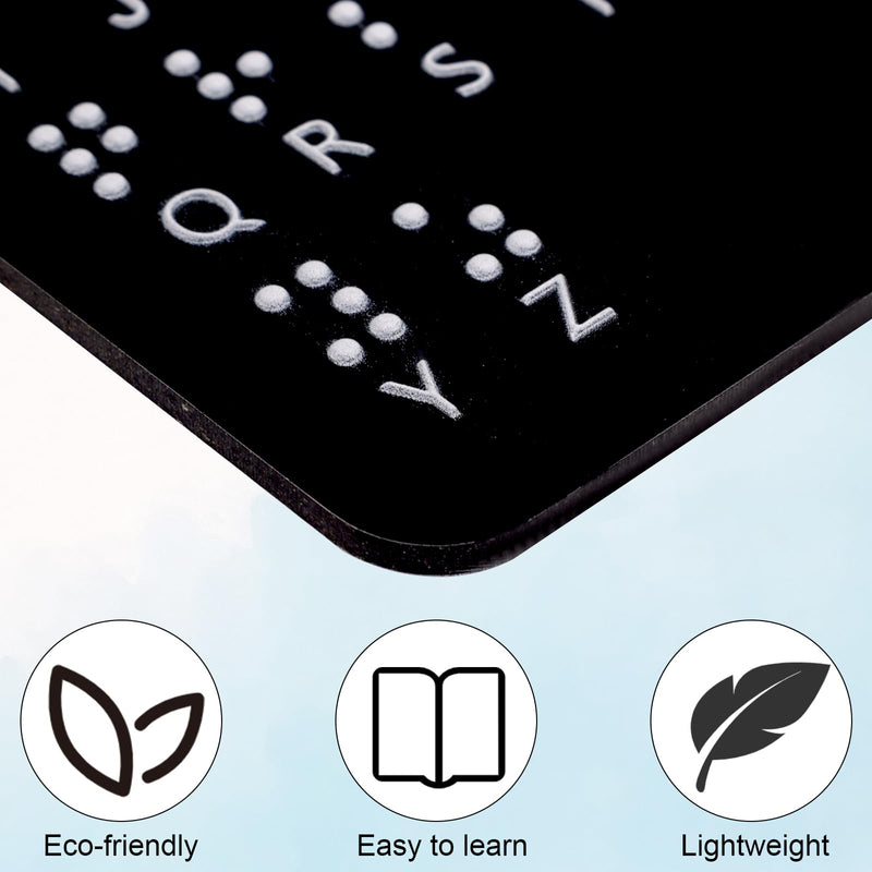 Gosknor Braille Alphabet Board, Braille Alphabet Board with Raised Dots Numbers & Punctuation Learning Letter Fingerboard for Beginners Teaching Aid Blind Children (Horizontal)