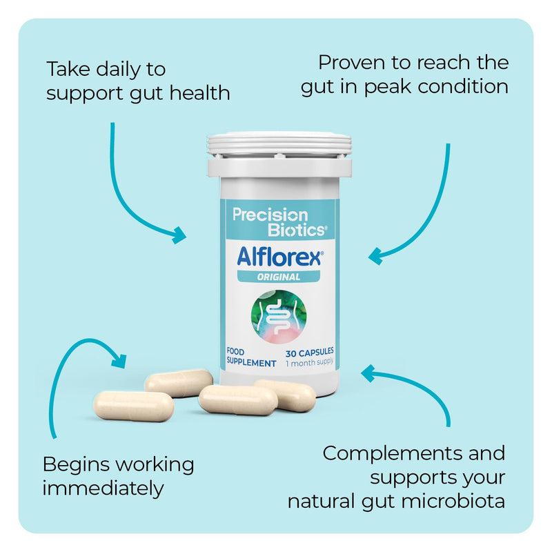 Alflorex Original - Daily Gut Health Probiotics - Contains Bifidobacterium Longum Bacterial Culture Strain 35624 - No Refrigeration Required - 60 Capsules