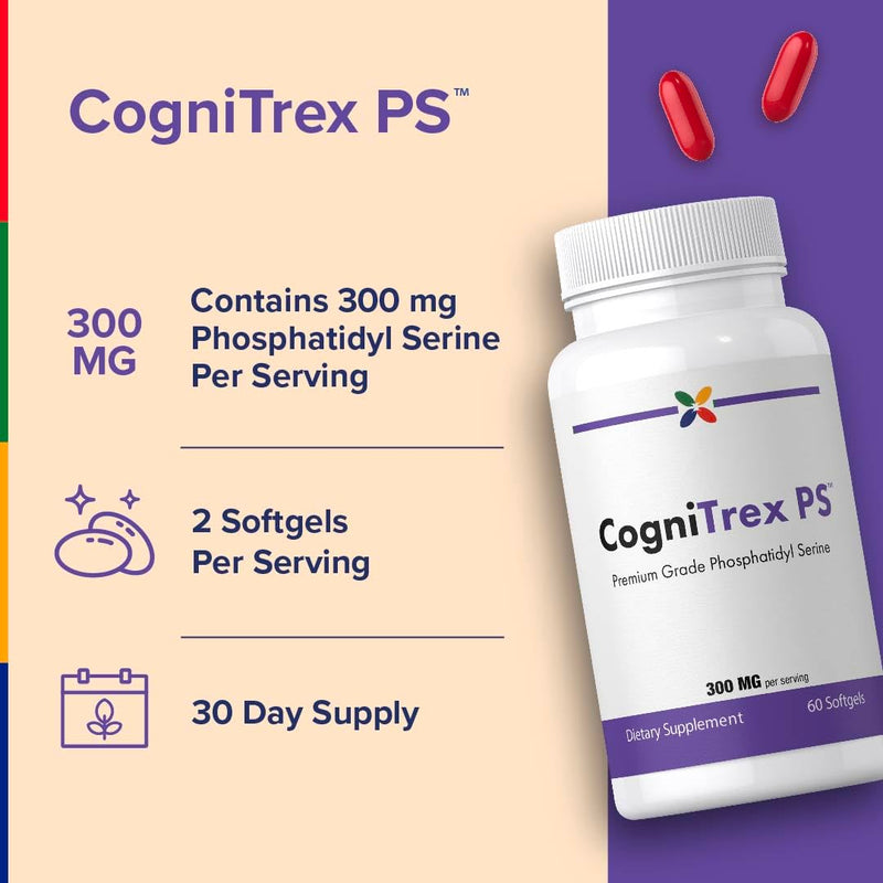 Stop Aging Now - Phosphatidyl Serine Supplement CogniTrex PS - 300mg - 60 Softgels